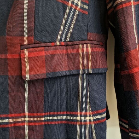 Tommy Hilfiger Womens Plaid 2 Button Blazer Sz 12 - Picture 6 of 7